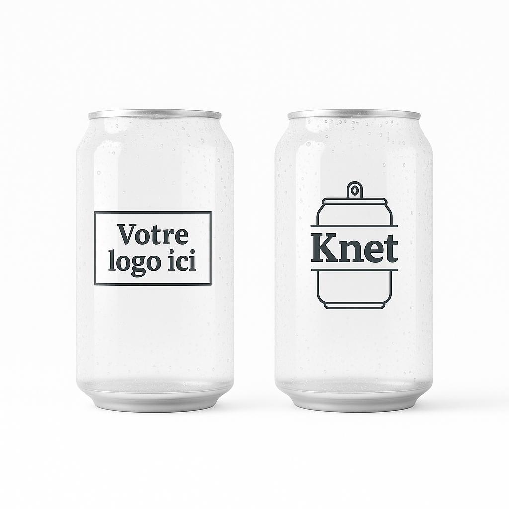Animation boisson événementielle Knet – canette personnalisée avec logo d’entreprise