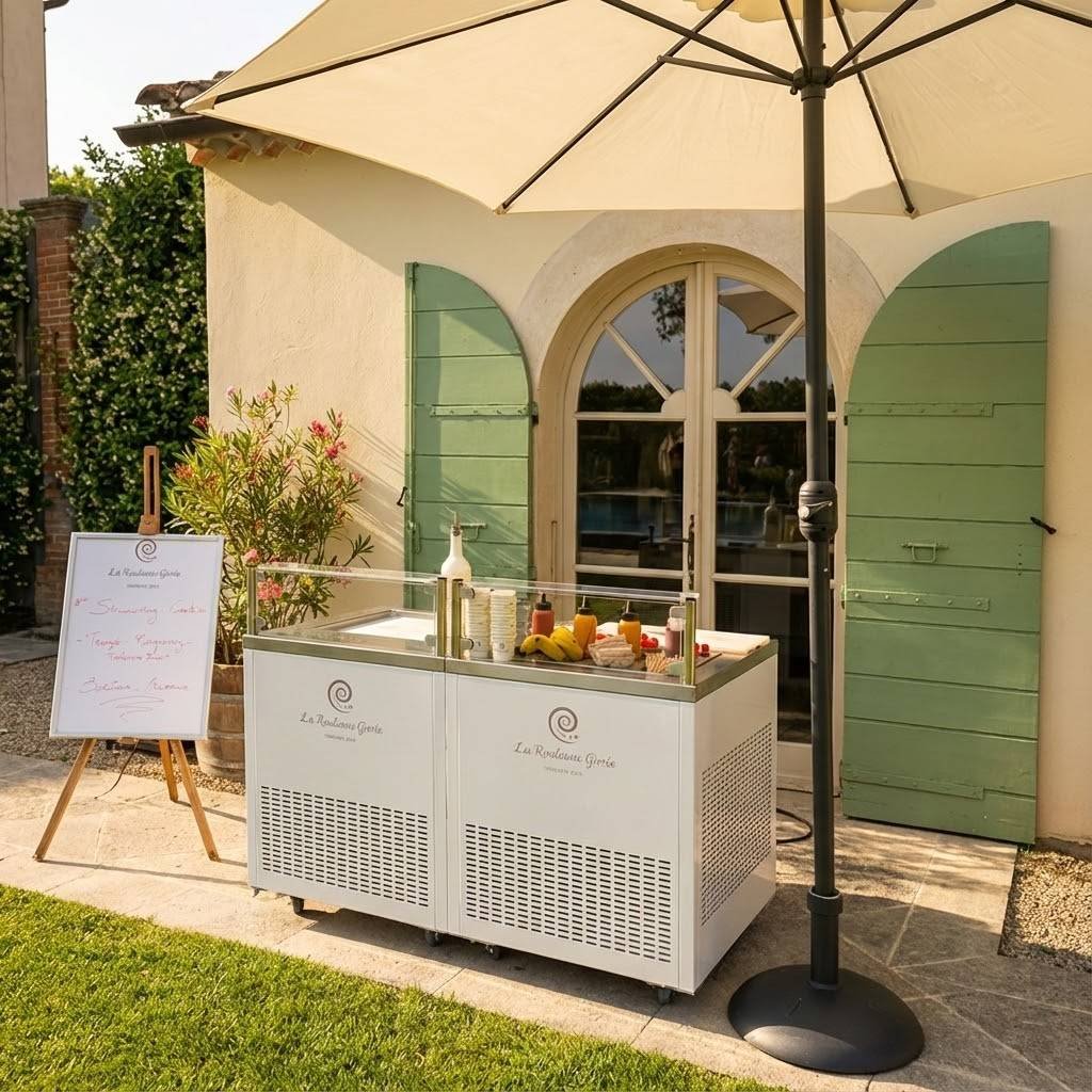 Stand Ice Roll StanDéliss – élégant, mobile et personnalisable pour animation glacée événementielle