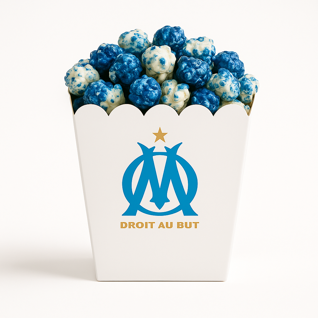 Popcorn OM Marseille – gobelet bleu et blanc